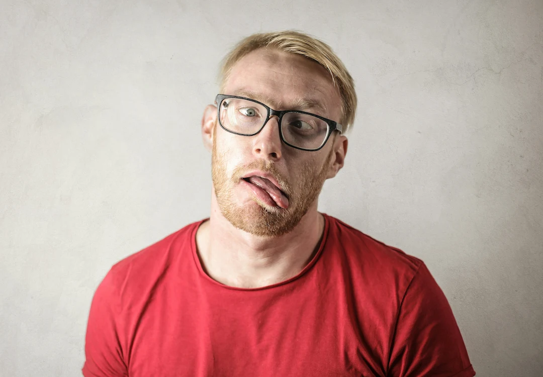 Goofy ahh image showing a weird smile