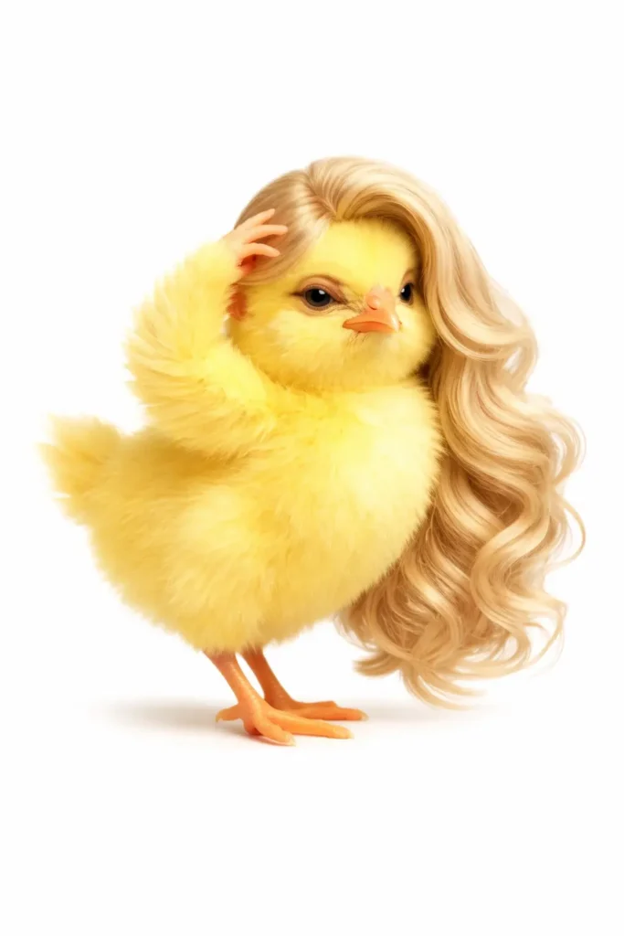 Cute chick with a goofy ahh haircut style
